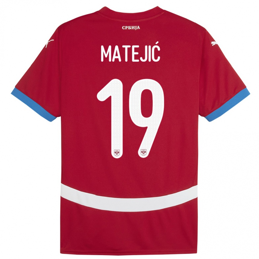 Niño Fútbol Camiseta Serbia Nina Matejic #19 Rojo 1ª Equipación 24-26