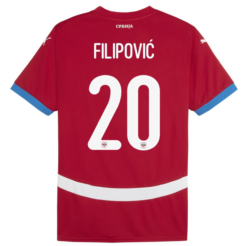 Niño Fútbol Camiseta Serbia Tijana Filipovic #20 Rojo 1ª Equipación 24-26