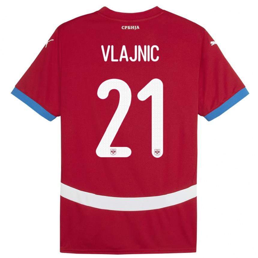 Niño Fútbol Camiseta Serbia Tyla Jay Vlajnic #21 Rojo 1ª Equipación 24-26