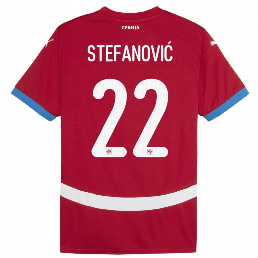 Niño Fútbol Camiseta Serbia Dejana Stefanovic #22 Rojo 1ª Equipación 24-26