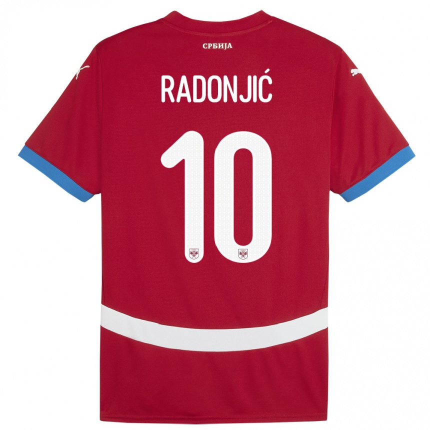 Niño Fútbol Camiseta Serbia Mateja Radonjic #10 Rojo 1ª Equipación 24-26