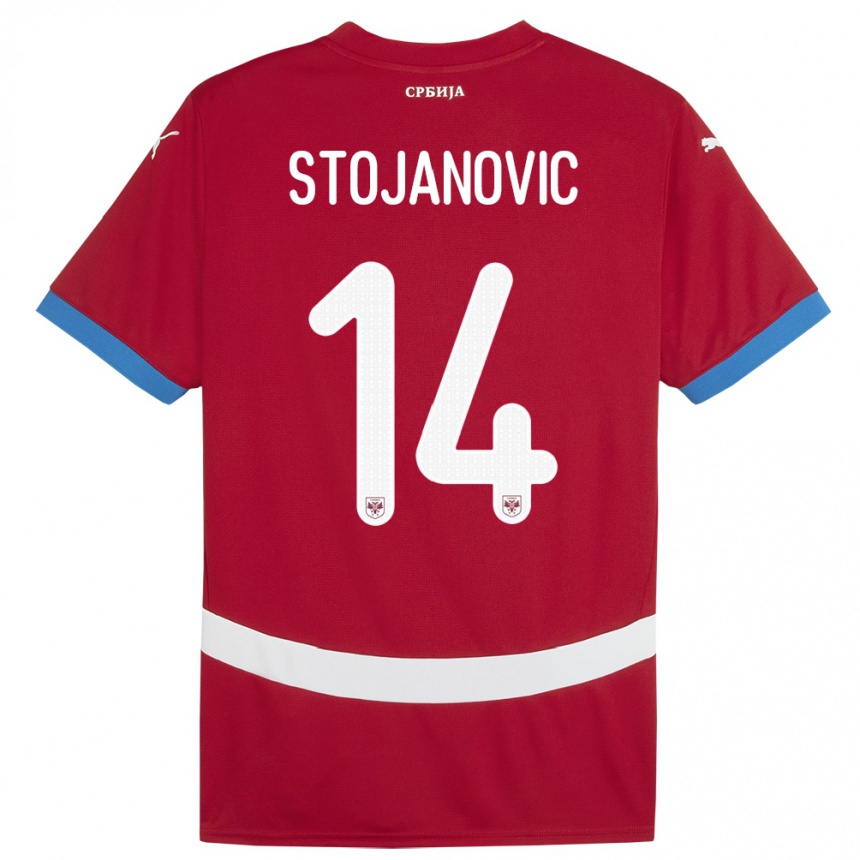 Niño Fútbol Camiseta Serbia Matija Stojanovic #14 Rojo 1ª Equipación 24-26