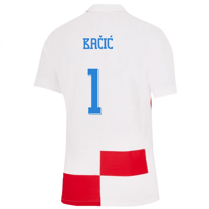 Niño Fútbol Camiseta Croacia Doris Bacic #1 Blanco Rojo 1ª Equipación 24-26