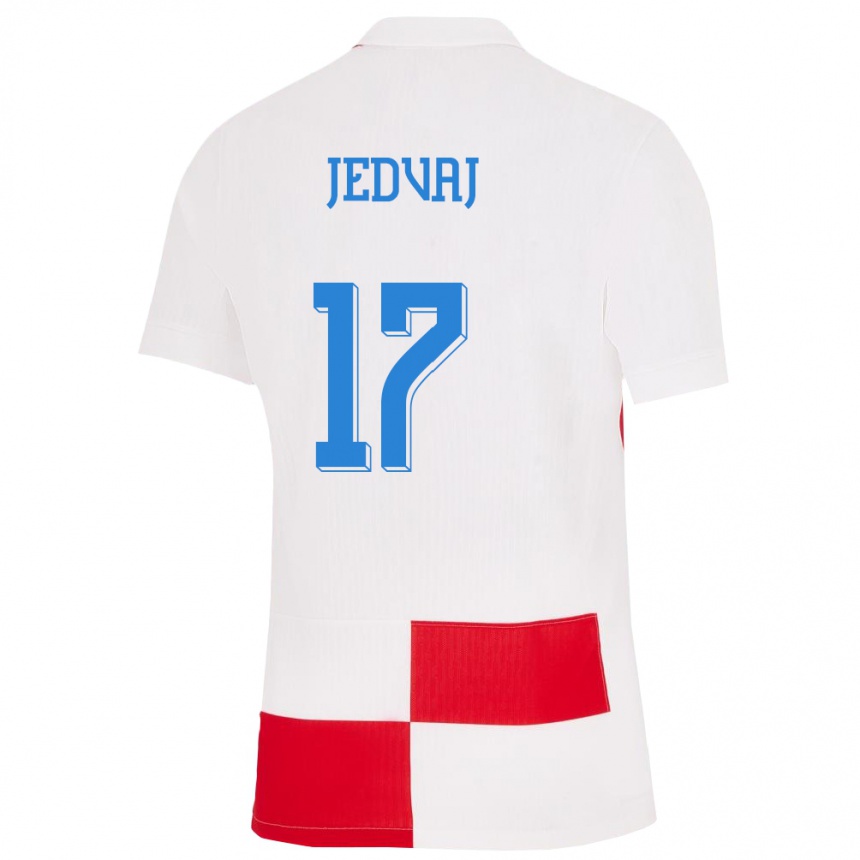 Niño Fútbol Camiseta Croacia Karla Jedvaj #17 Blanco Rojo 1ª Equipación 24-26