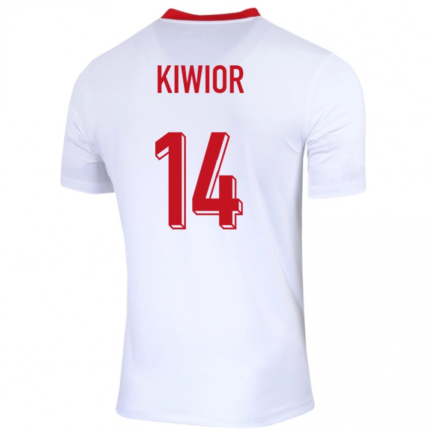 Niño Fútbol Camiseta Polonia Jakub Kiwior #14 Blanco 1ª Equipación 24-26