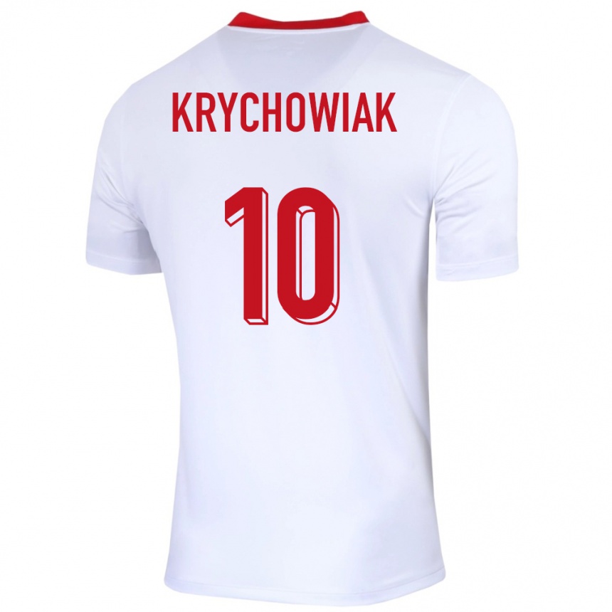 Niño Fútbol Camiseta Polonia Grzegorz Krychowiak #10 Blanco 1ª Equipación 24-26