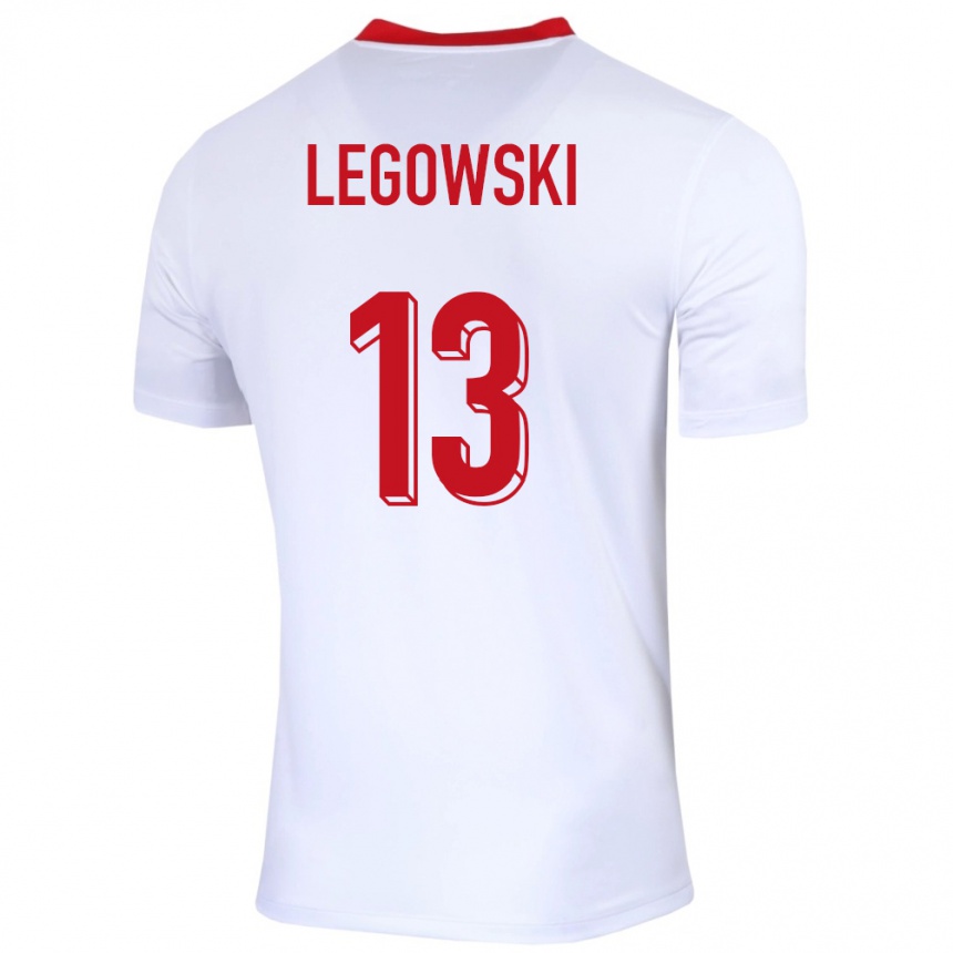 Niño Fútbol Camiseta Polonia Mateusz Legowski #13 Blanco 1ª Equipación 24-26