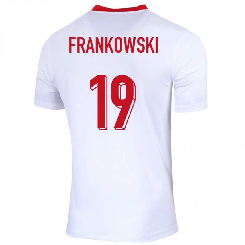 Niño Fútbol Camiseta Polonia Przemyslaw Frankowski #19 Blanco 1ª Equipación 24-26