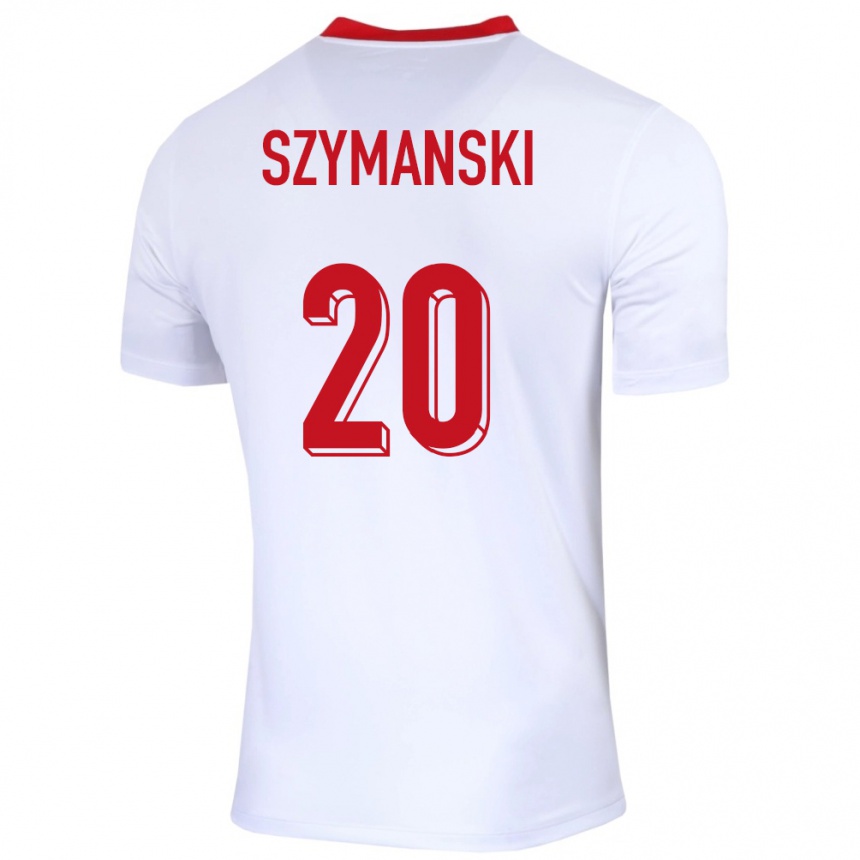 Niño Fútbol Camiseta Polonia Sebastian Szymanski #20 Blanco 1ª Equipación 24-26