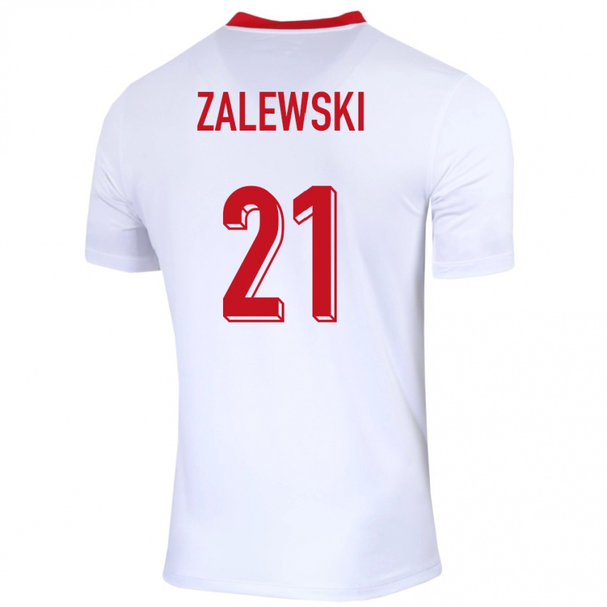 Niño Fútbol Camiseta Polonia Nicola Zalewski #21 Blanco 1ª Equipación 24-26