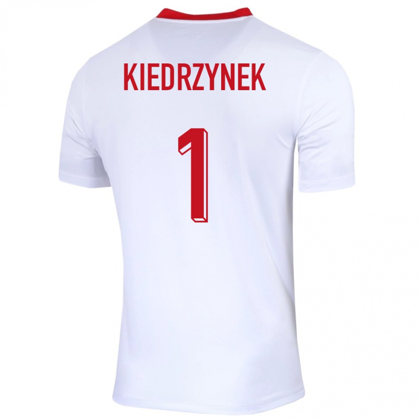 Niño Fútbol Camiseta Polonia Katarzyna Kiedrzynek #1 Blanco 1ª Equipación 24-26