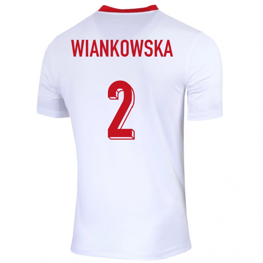 Niño Fútbol Camiseta Polonia Martyna Wiankowska #2 Blanco 1ª Equipación 24-26