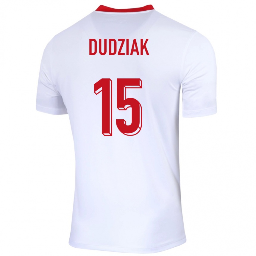 Niño Fútbol Camiseta Polonia Aleksandra Dudziak #15 Blanco 1ª Equipación 24-26