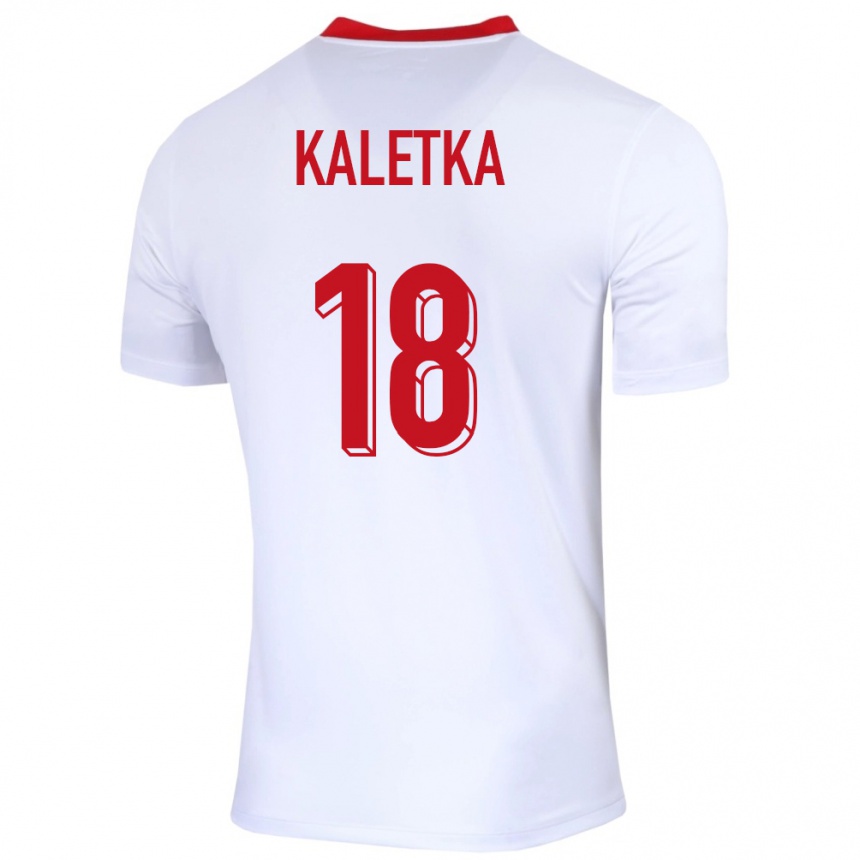 Niño Fútbol Camiseta Polonia Nikol Kaletka #18 Blanco 1ª Equipación 24-26