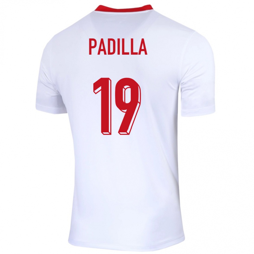 Niño Fútbol Camiseta Polonia Natalia Padilla #19 Blanco 1ª Equipación 24-26