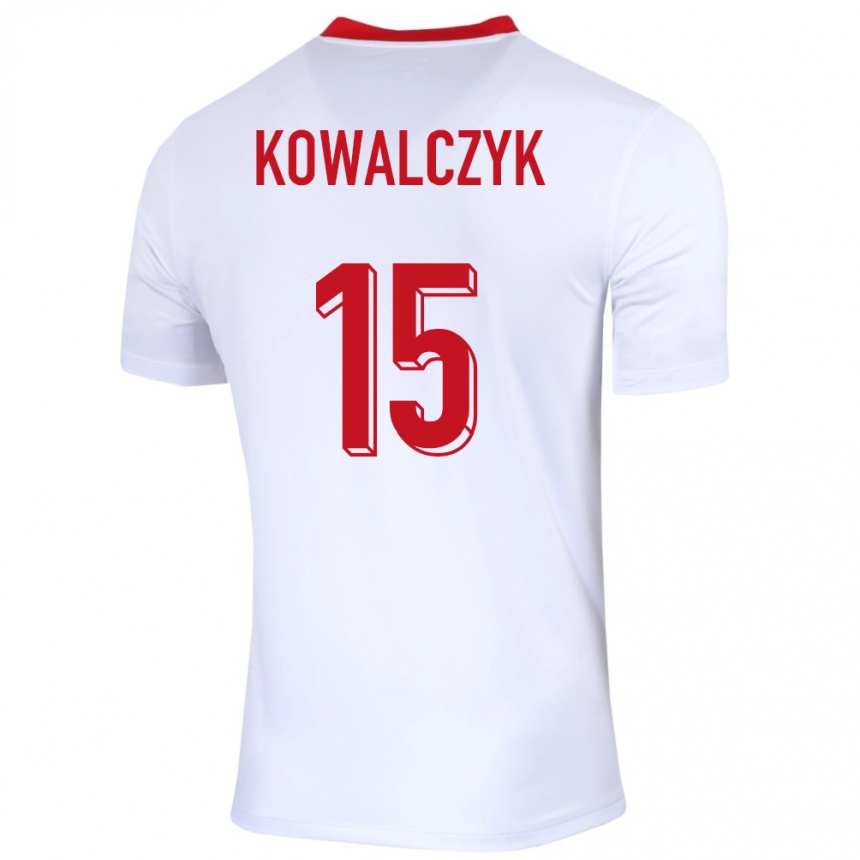 Niño Fútbol Camiseta Polonia Mateusz Kowalczyk #15 Blanco 1ª Equipación 24-26