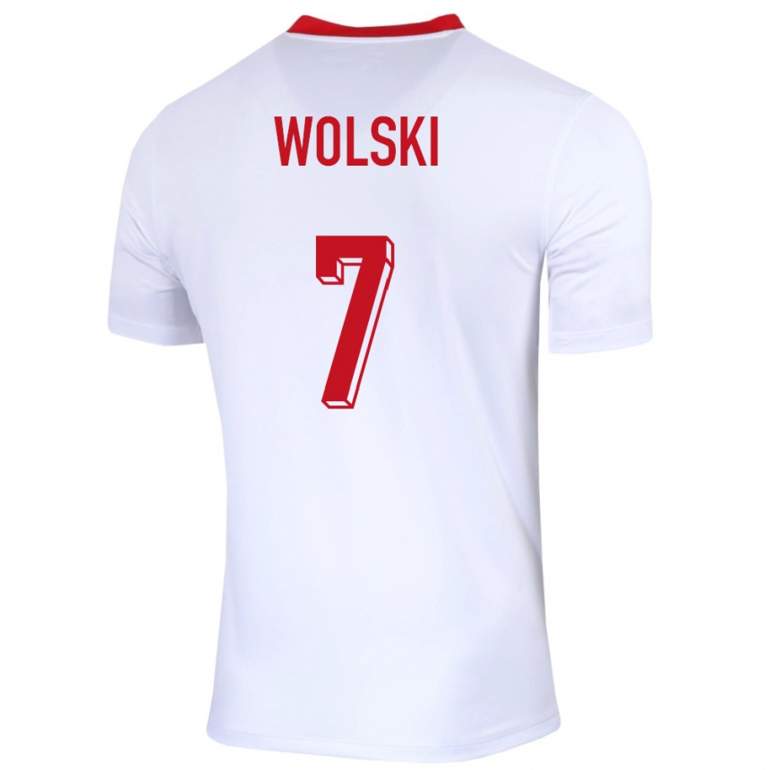 Niño Fútbol Camiseta Polonia Filip Wolski #7 Blanco 1ª Equipación 24-26