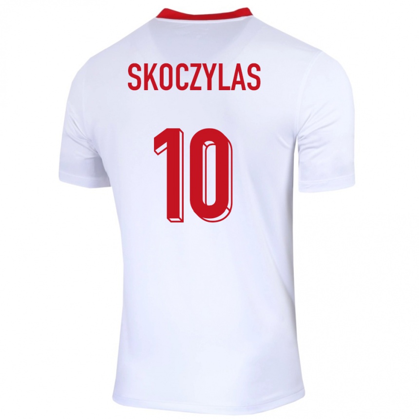 Niño Fútbol Camiseta Polonia Mateusz Skoczylas #10 Blanco 1ª Equipación 24-26