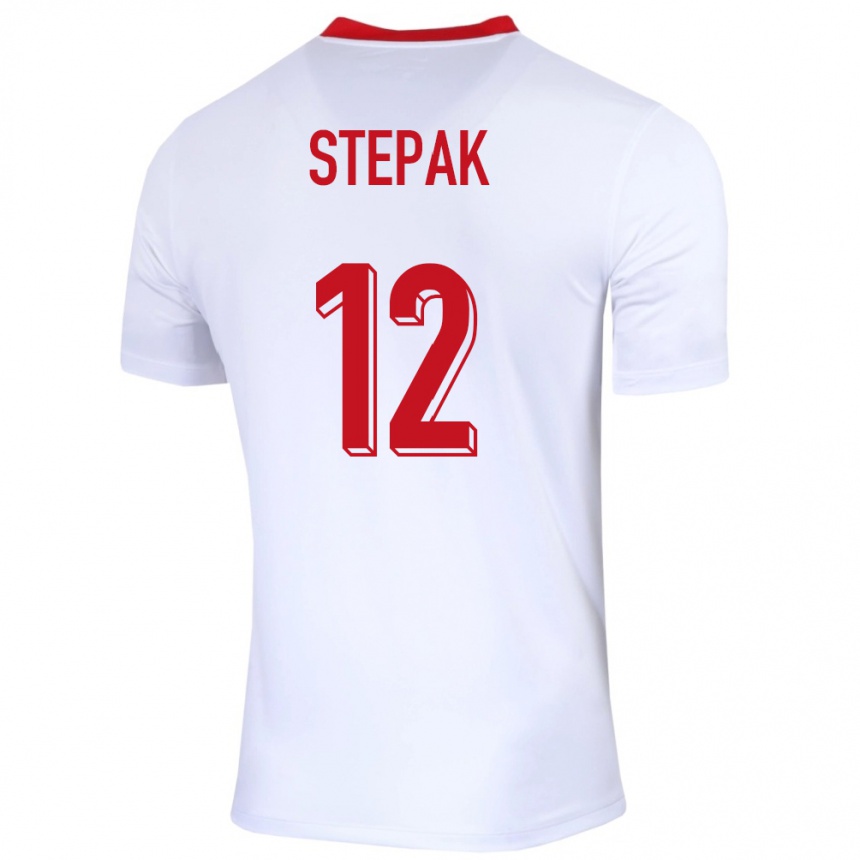 Niño Fútbol Camiseta Polonia Jakub Stepak #12 Blanco 1ª Equipación 24-26