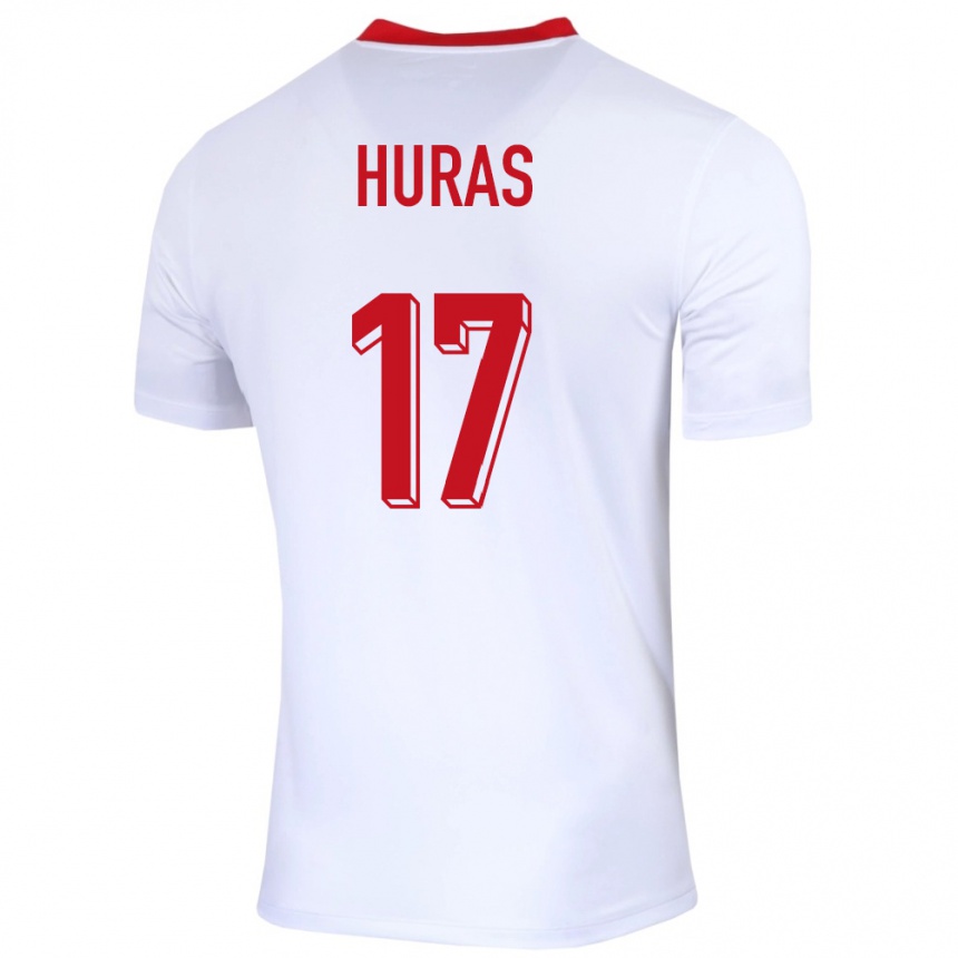 Niño Fútbol Camiseta Polonia Mike Huras #17 Blanco 1ª Equipación 24-26