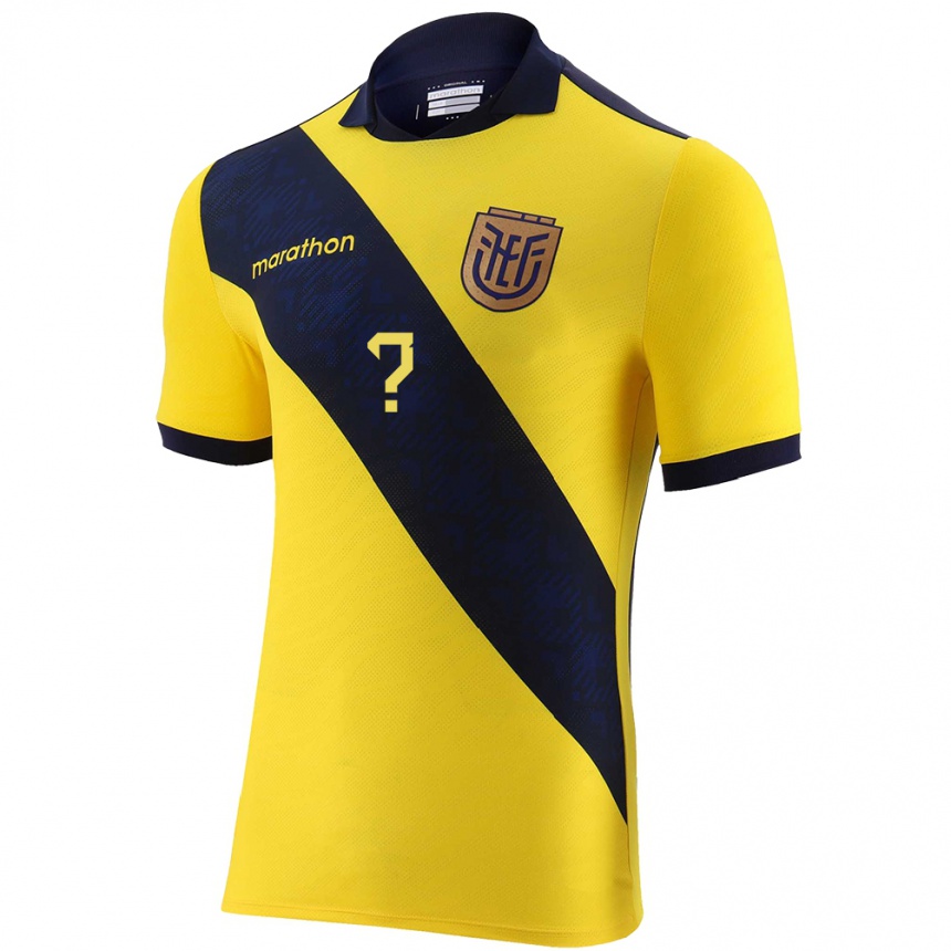 Niño Fútbol Camiseta Ecuador Su Nombre #0 Amarillo 1ª Equipación 24-26