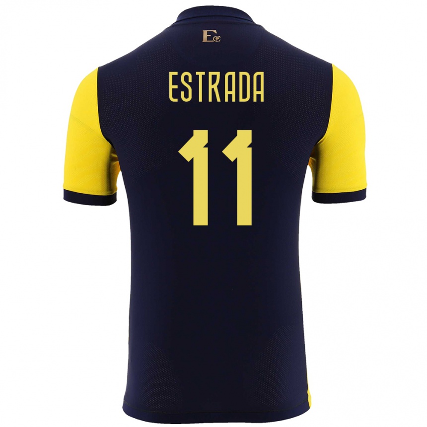 Niño Fútbol Camiseta Ecuador Michael Estrada #11 Amarillo 1ª Equipación 24-26