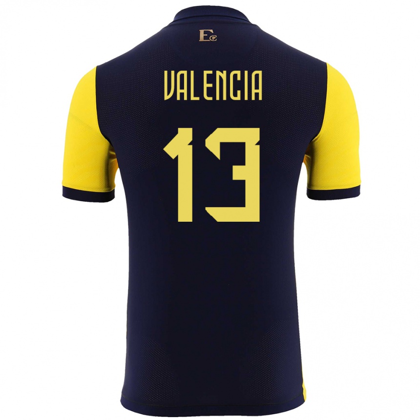 Niño Fútbol Camiseta Ecuador Enner Valencia #13 Amarillo 1ª Equipación 24-26