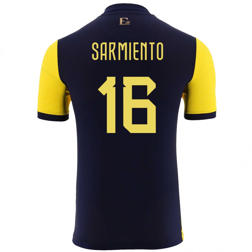 Niño Fútbol Camiseta Ecuador Jeremy Sarmiento #16 Amarillo 1ª Equipación 24-26