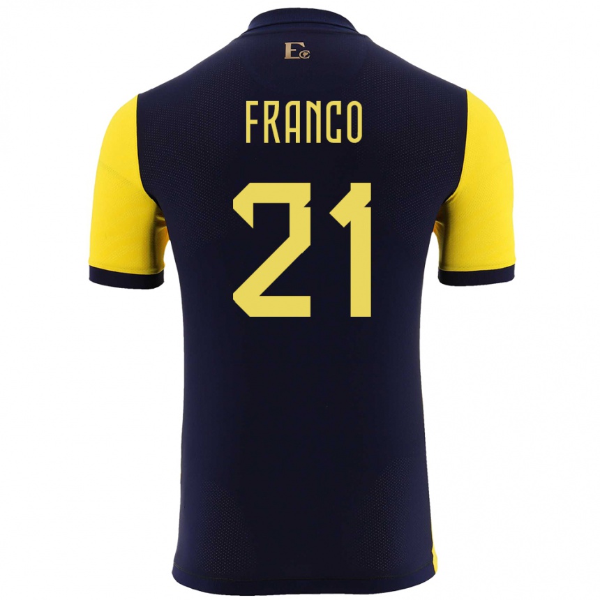 Niño Fútbol Camiseta Ecuador Alan Franco #21 Amarillo 1ª Equipación 24-26