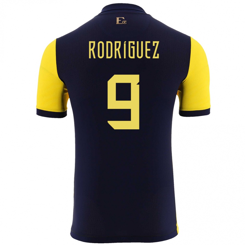 Niño Fútbol Camiseta Ecuador Ingrid Rodriguez #9 Amarillo 1ª Equipación 24-26