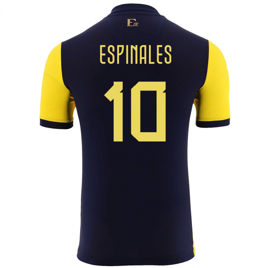 Niño Fútbol Camiseta Ecuador Joselyn Espinales #10 Amarillo 1ª Equipación 24-26