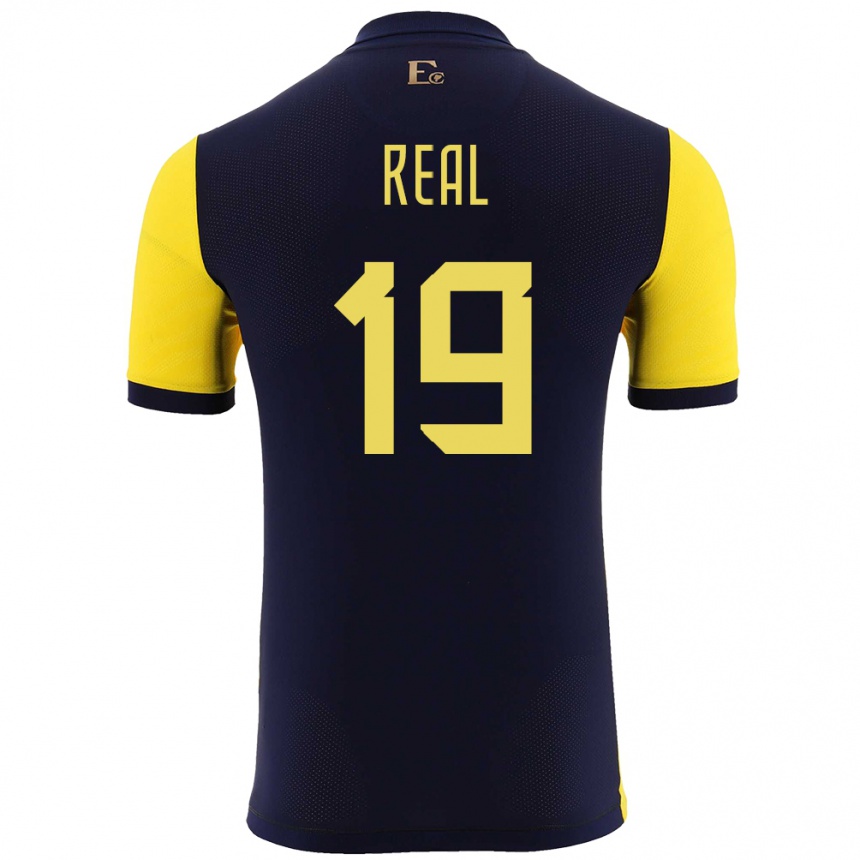Niño Fútbol Camiseta Ecuador Kerlly Real #19 Amarillo 1ª Equipación 24-26