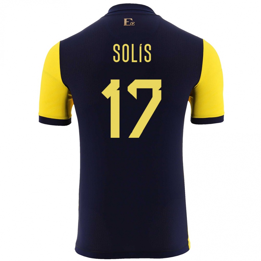 Niño Fútbol Camiseta Ecuador Mathias Solis #17 Amarillo 1ª Equipación 24-26