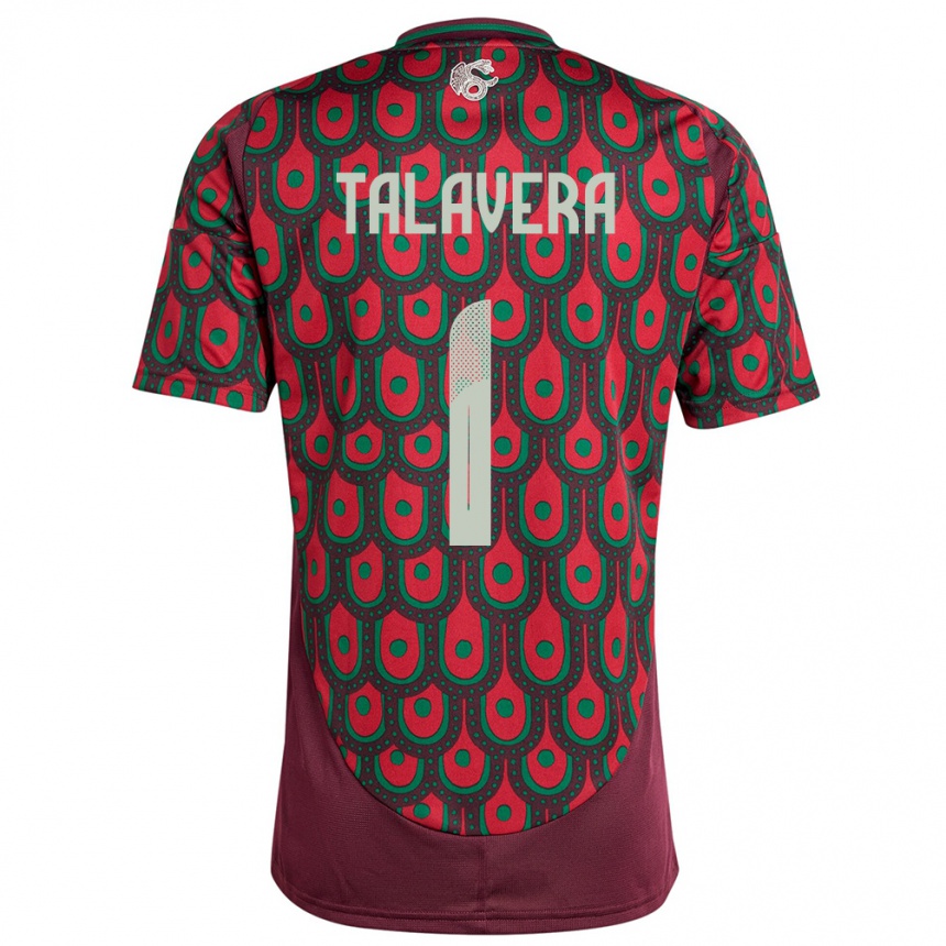 Niño Fútbol Camiseta México Alfredo Talavera #1 Granate 1ª Equipación 24-26