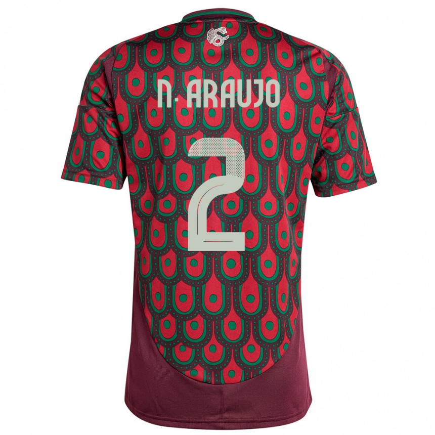 Niño Fútbol Camiseta México Nestor Araujo #2 Granate 1ª Equipación 24-26