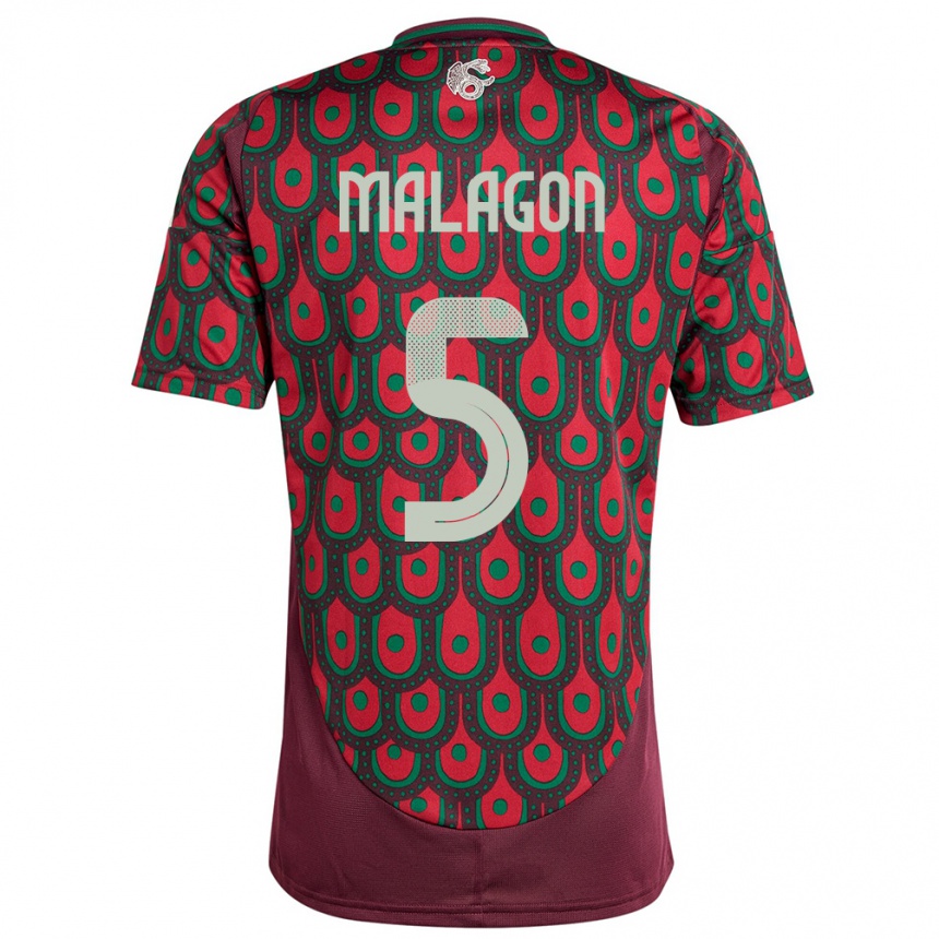 Niño Fútbol Camiseta México Luis Malagon #5 Granate 1ª Equipación 24-26