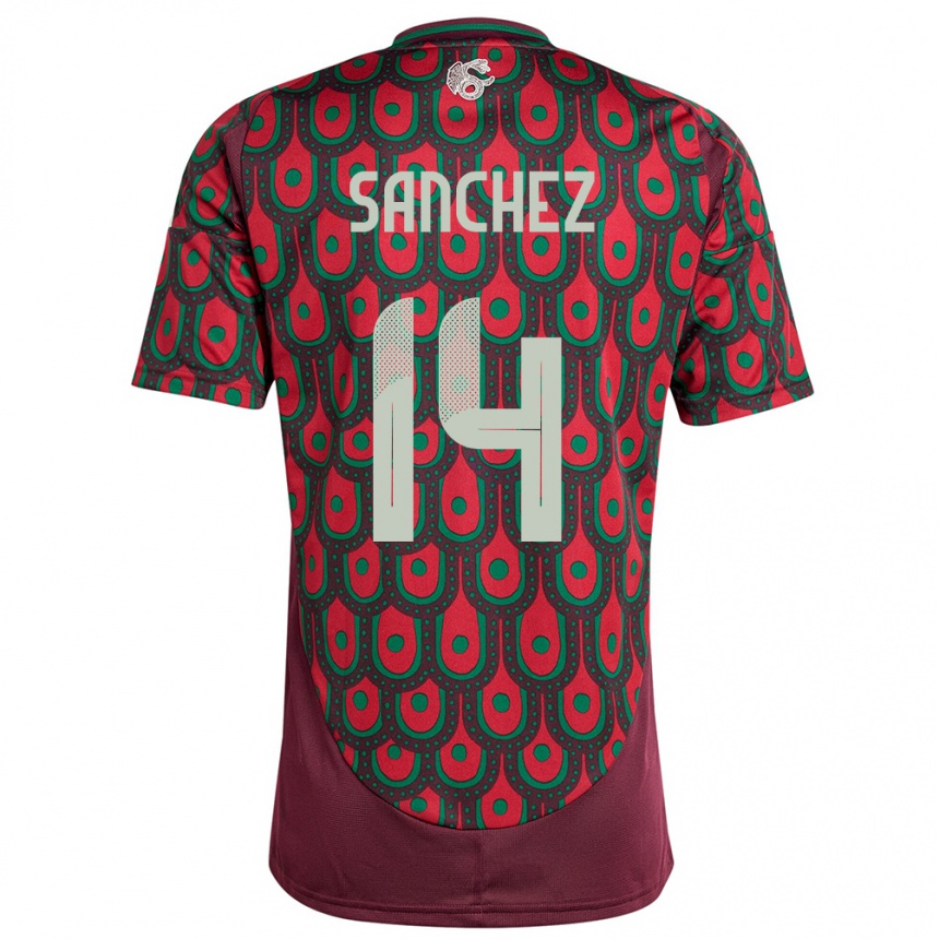 Niño Fútbol Camiseta México Erick Sanchez #14 Granate 1ª Equipación 24-26