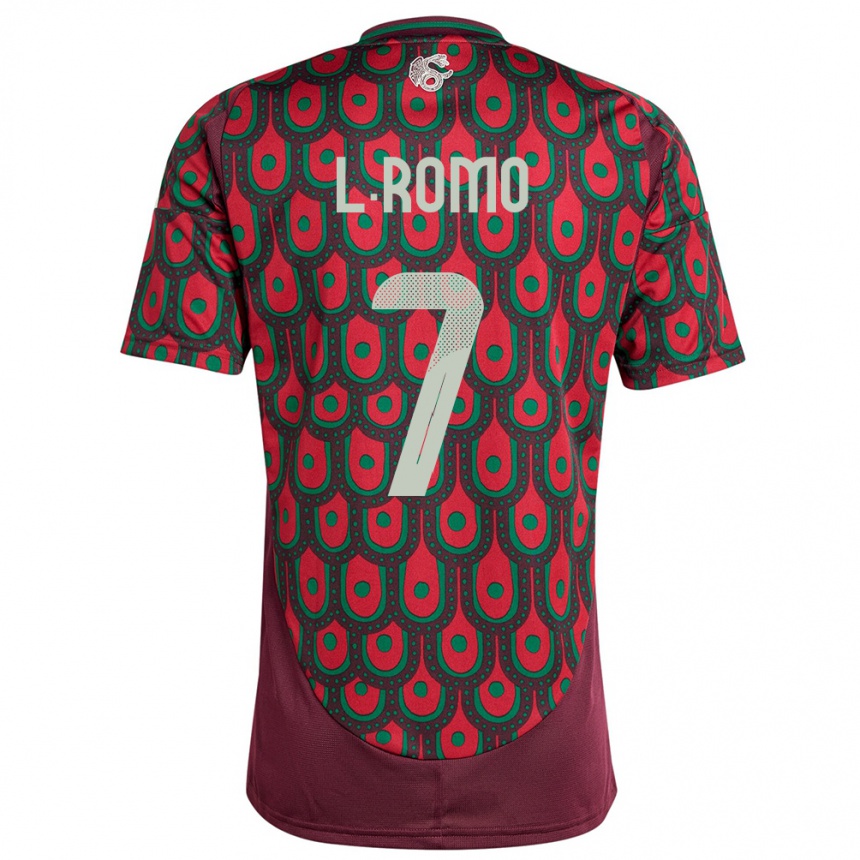Niño Fútbol Camiseta México Luis Romo #7 Granate 1ª Equipación 24-26
