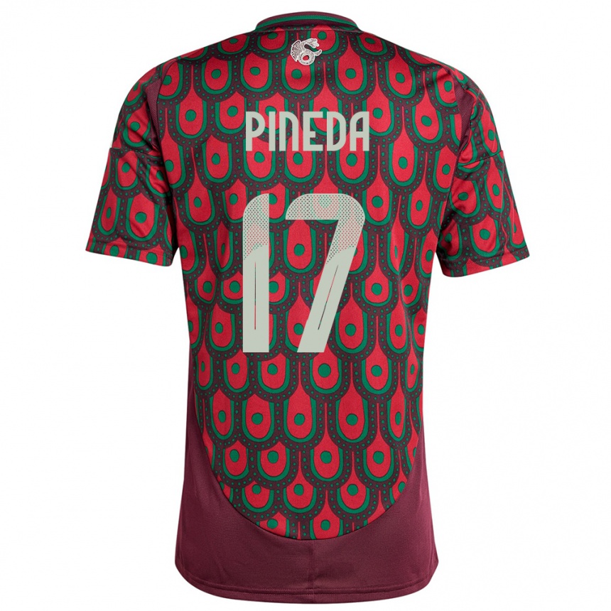 Niño Fútbol Camiseta México Orbelin Pineda #17 Granate 1ª Equipación 24-26