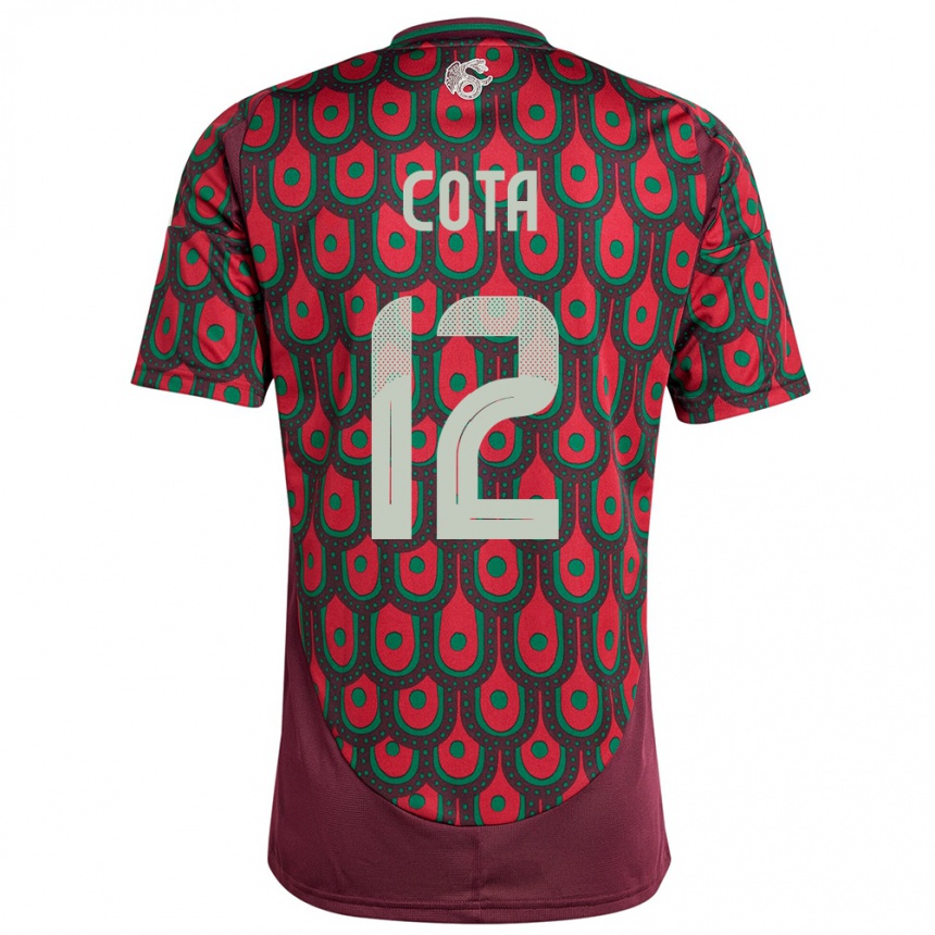 Niño Fútbol Camiseta México Rodolfo Cota #12 Granate 1ª Equipación 24-26