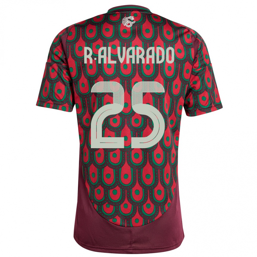Niño Fútbol Camiseta México Roberto Alvarado #25 Granate 1ª Equipación 24-26