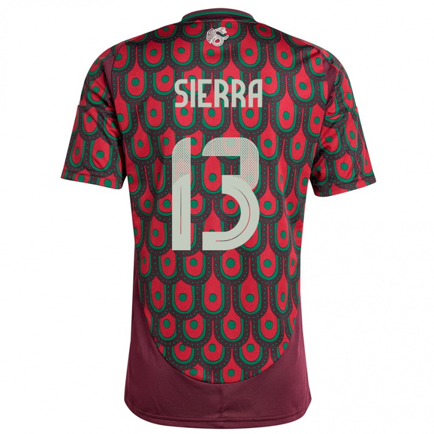 Niño Fútbol Camiseta México Bianca Sierra #13 Granate 1ª Equipación 24-26