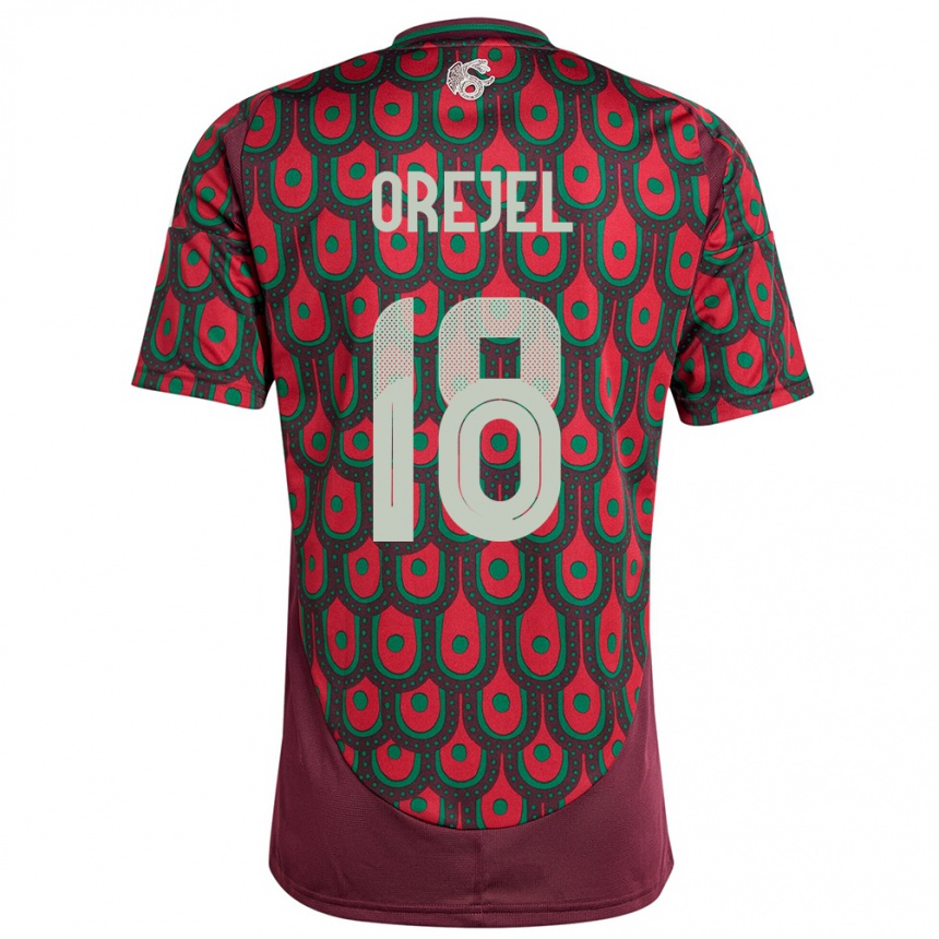 Niño Fútbol Camiseta México Jocelyn Orejel #18 Granate 1ª Equipación 24-26