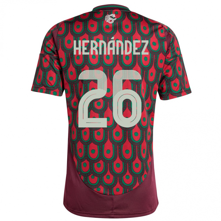 Niño Fútbol Camiseta México Nicolette Hernandez #26 Granate 1ª Equipación 24-26