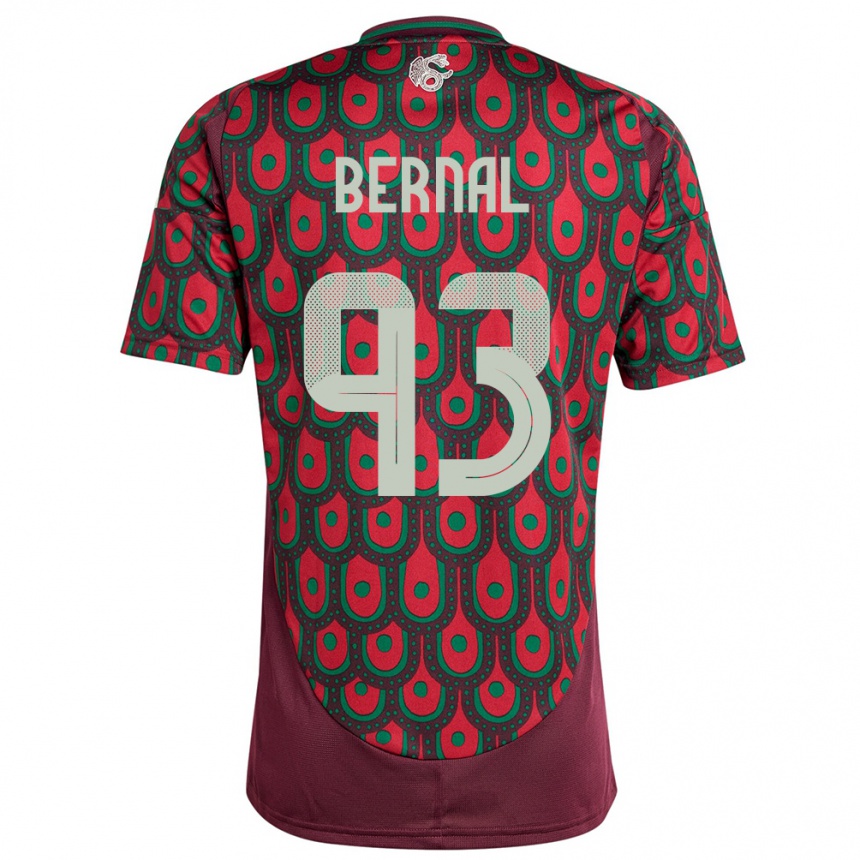 Niño Fútbol Camiseta México Rebeca Bernal #93 Granate 1ª Equipación 24-26