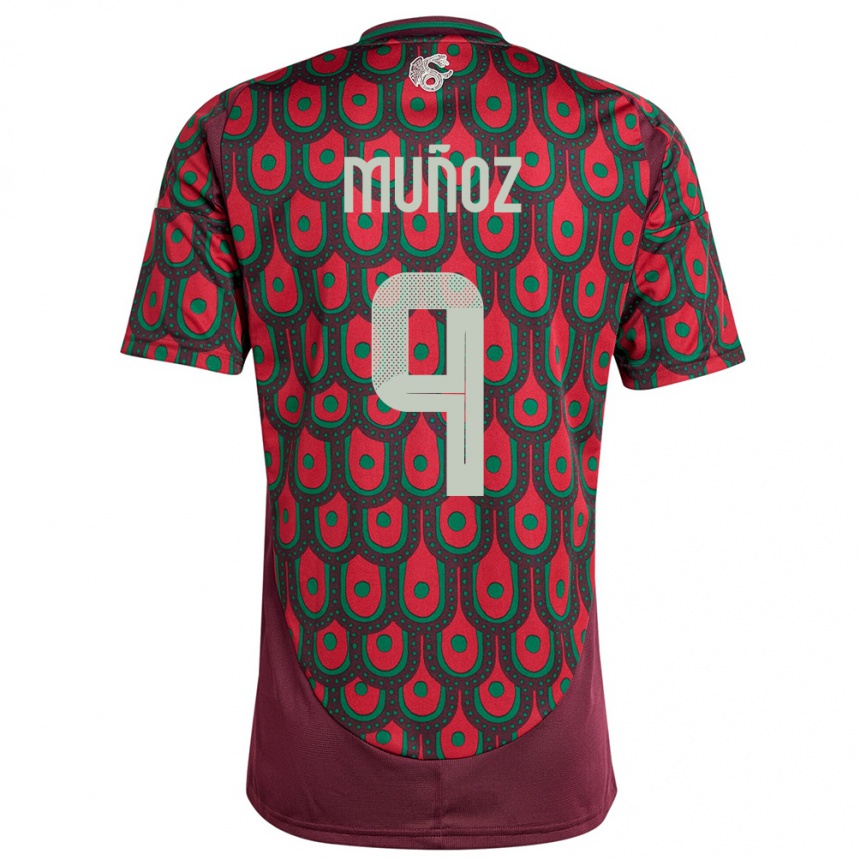 Niño Fútbol Camiseta México Santiago Munoz #9 Granate 1ª Equipación 24-26