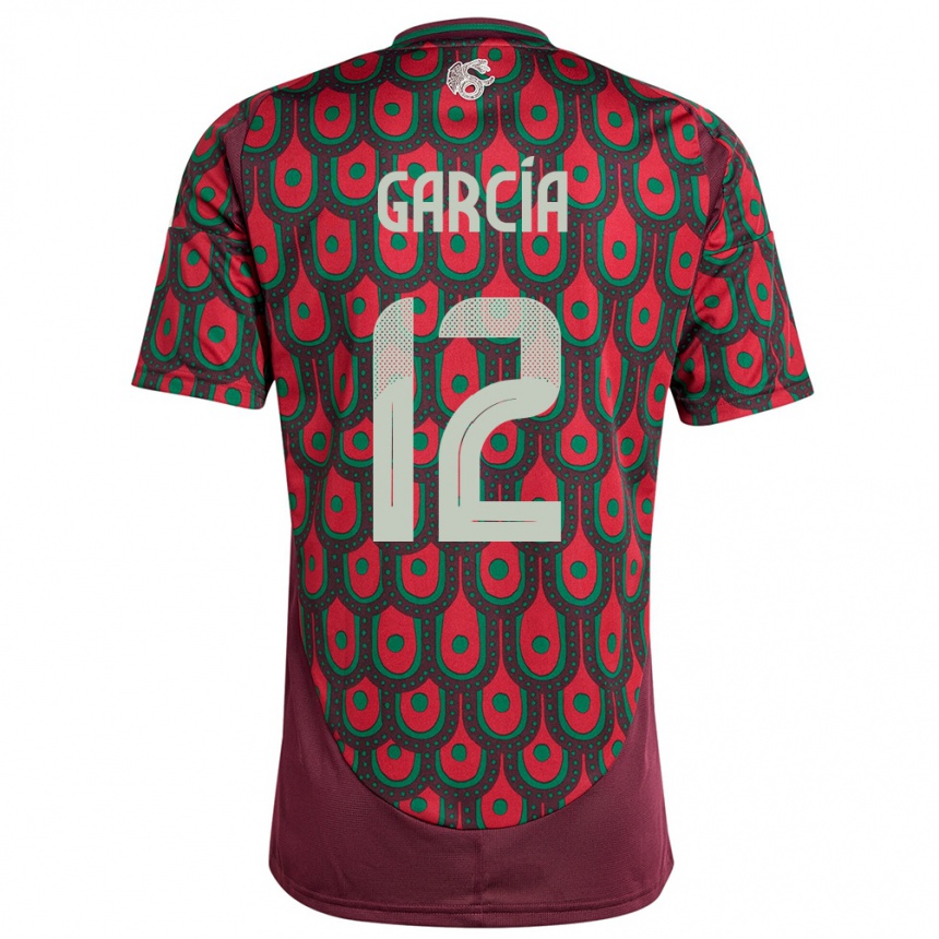 Niño Fútbol Camiseta México Eduardo Garcia #12 Granate 1ª Equipación 24-26