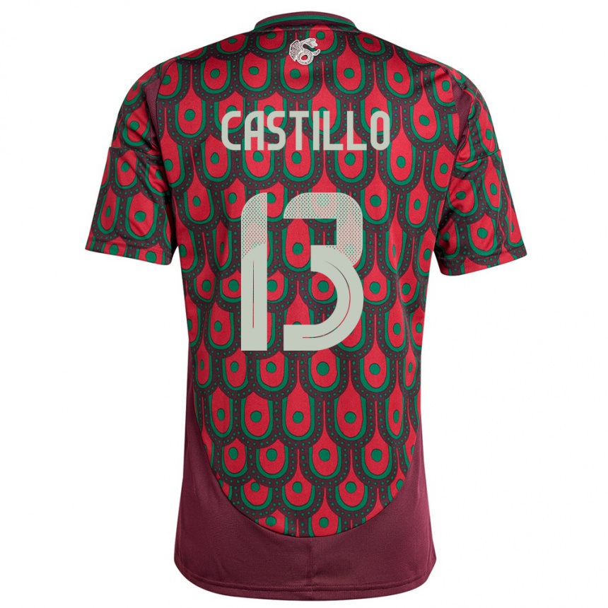 Niño Fútbol Camiseta México Jose Castillo #13 Granate 1ª Equipación 24-26