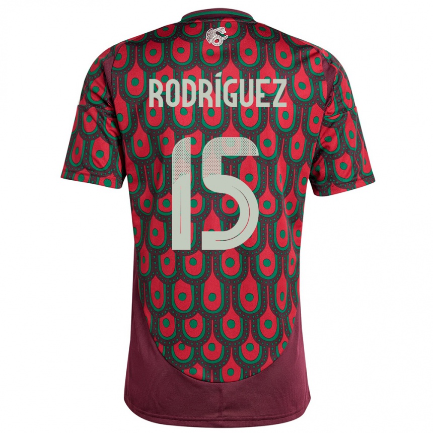 Niño Fútbol Camiseta México Jorge Rodriguez #15 Granate 1ª Equipación 24-26