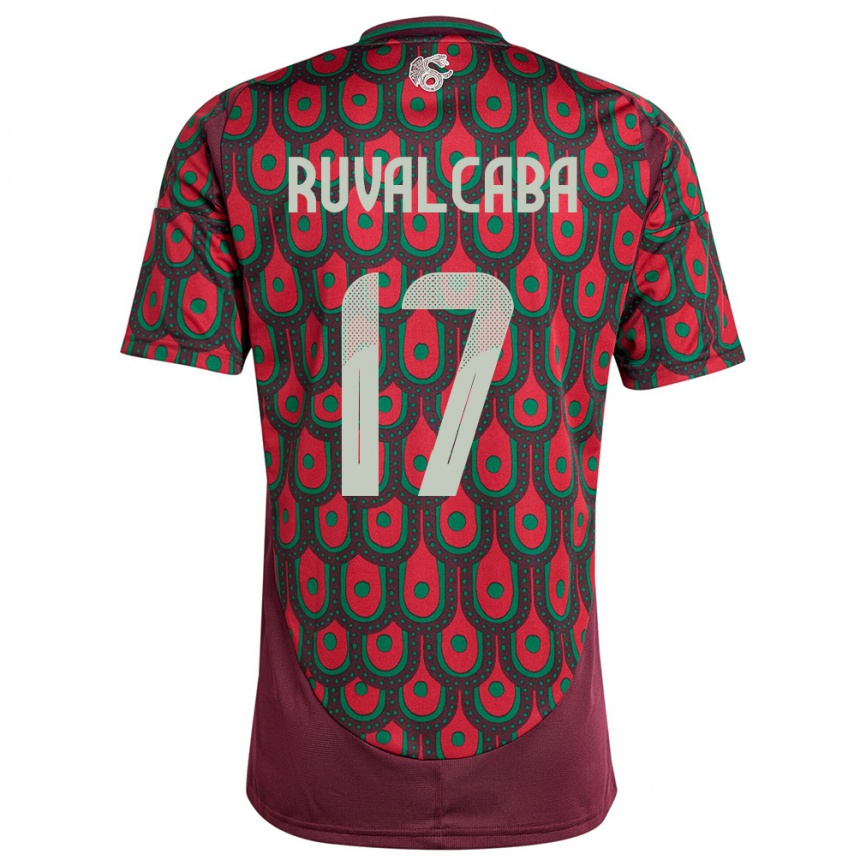 Niño Fútbol Camiseta México Jorge Ruvalcaba #17 Granate 1ª Equipación 24-26